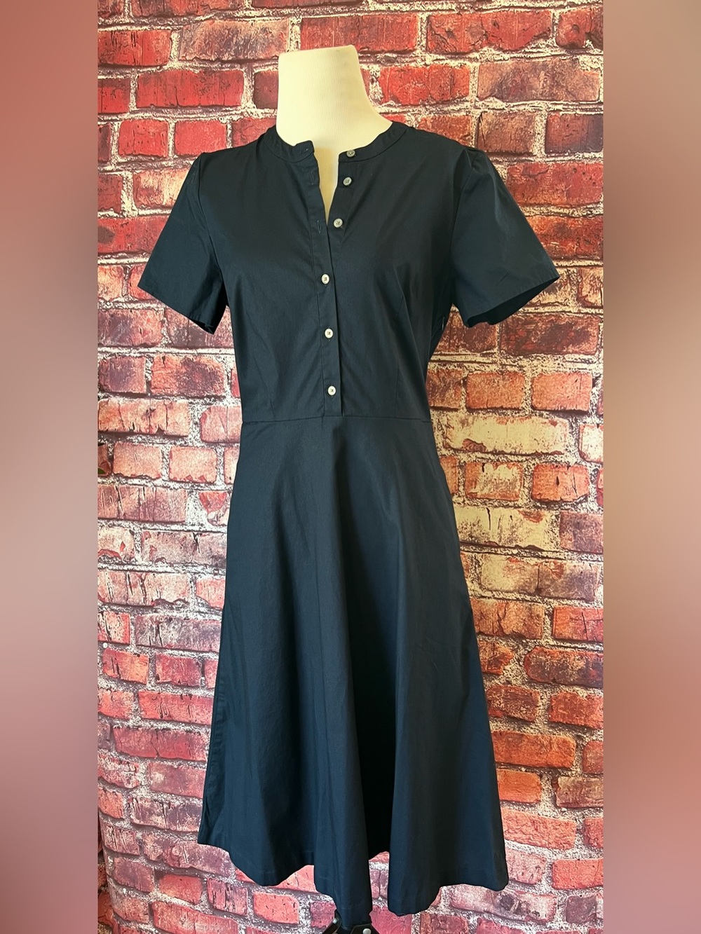 J.Crew Factory Button Down Cotton Poplin Navy Shirtdress NWT 4